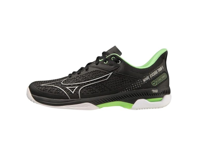 Mizuno Wave Exceed Tour 5 AC Mens D Width BLACK SILVER TECHNOGREEN 38