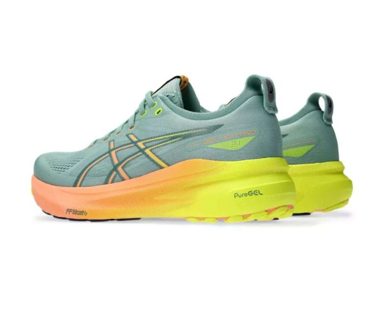 asics kayano 31 paris mens d light celadon safety yellow 750 07