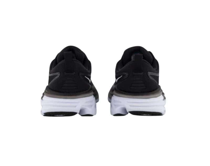 hoka bondi 8 d womens black white 04