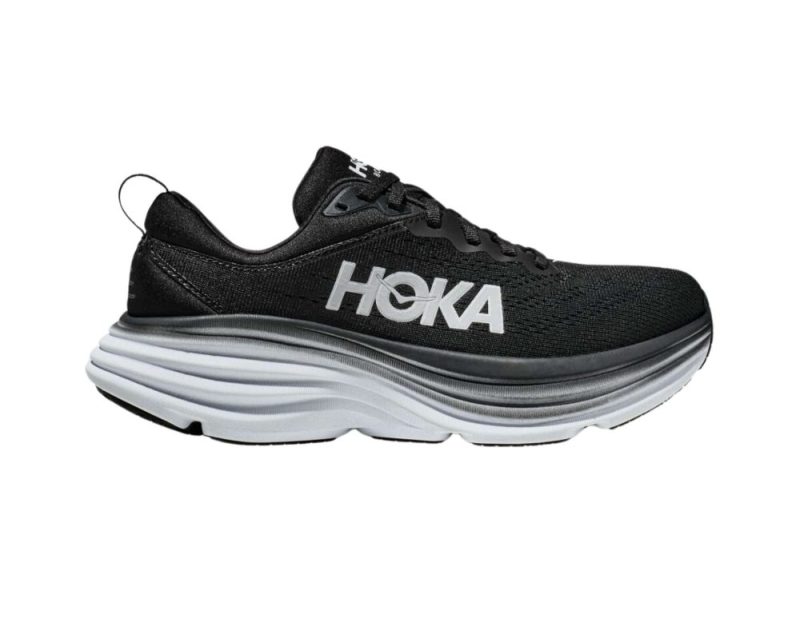 hoka bondi 8 mens 2e black white 01