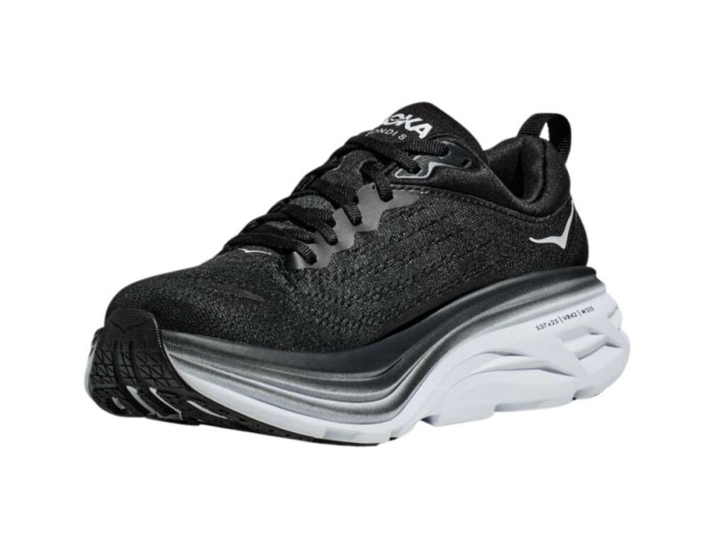 hoka bondi 8 mens 2e black white 04