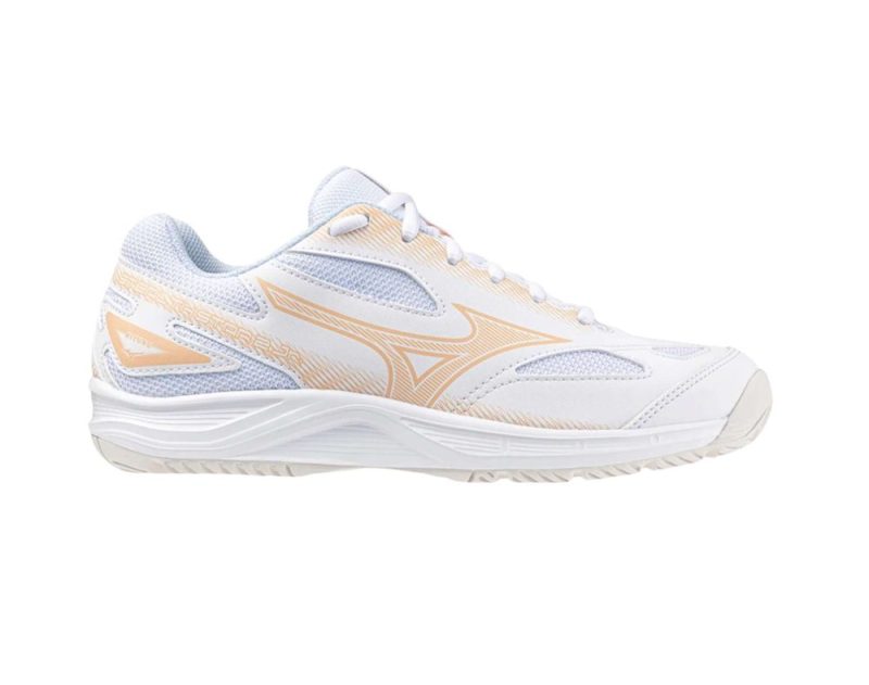 mizuno stealth star jr kids white peach 01