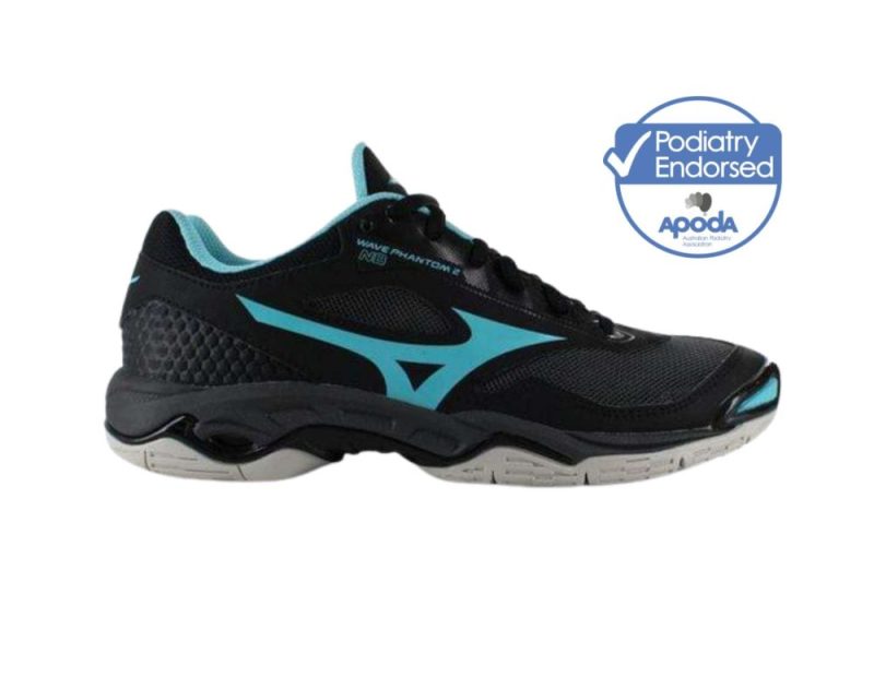 mizuno wave phantom 2 womens b black blue curacao 01