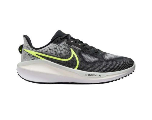 Nike Air Zoom Vomero 17 mens cushioned running shoe in standard d width in black volt lt smoke grey white colour